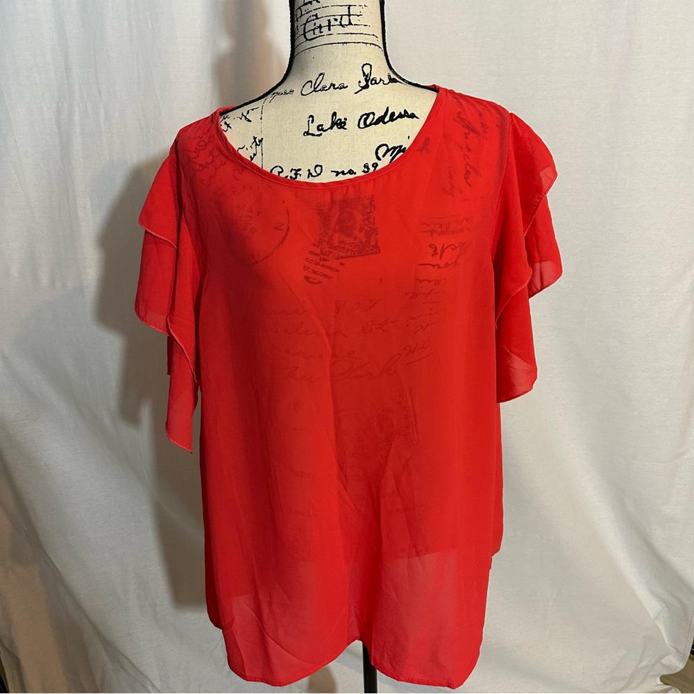 Forgotten Grace Flutter Sleeve Blouse- NWOT